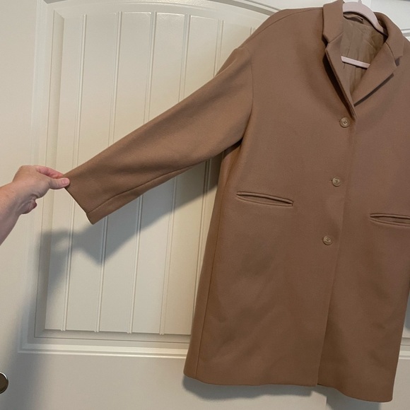Everlane the Cacoon Wool dressy tan coat size 6 - Picture 4 of 10